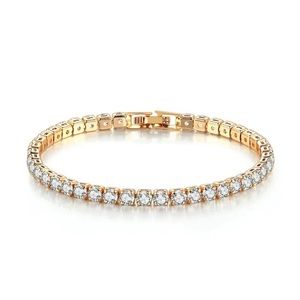 14K Gold Plated Cubic Zirconia Gold Tennis Bracelet -  Pulsera de tenis!